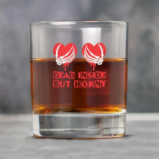 Dead Inside but horny Valentine Meme Skull Gift Rock Glasses