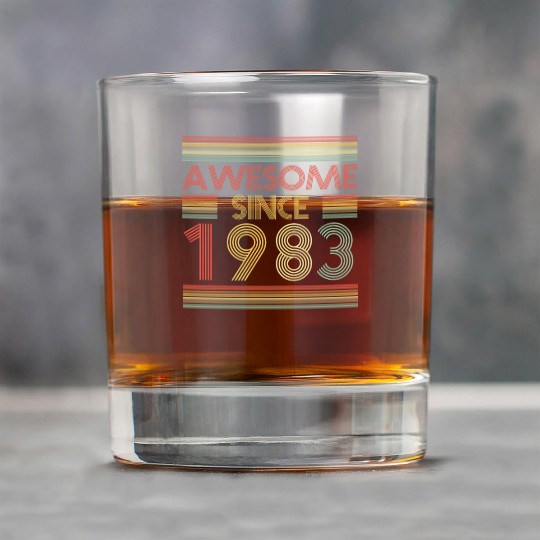 40 Years Vintage 1983 Retro 40th Birthday Rock Glasses