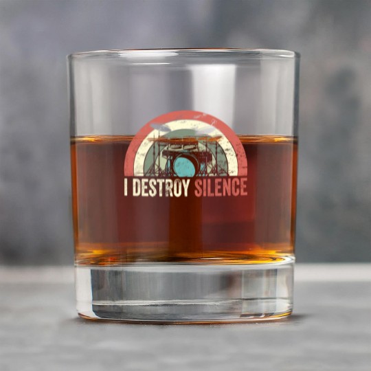 I Destroy Silence Drummer Band Music Beat Drum Rock Glasses