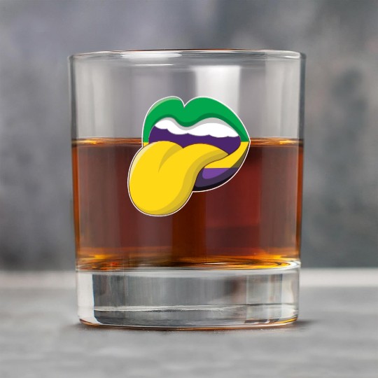 Tongue Lips Festival Parade Beads Mardi Gras Rock Glasses