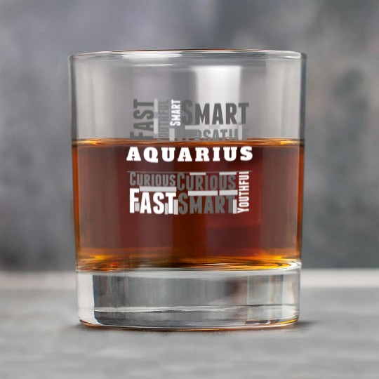 Aquarius Zodiac Star Sign Word Cloud Square Monoch Rock Glasses