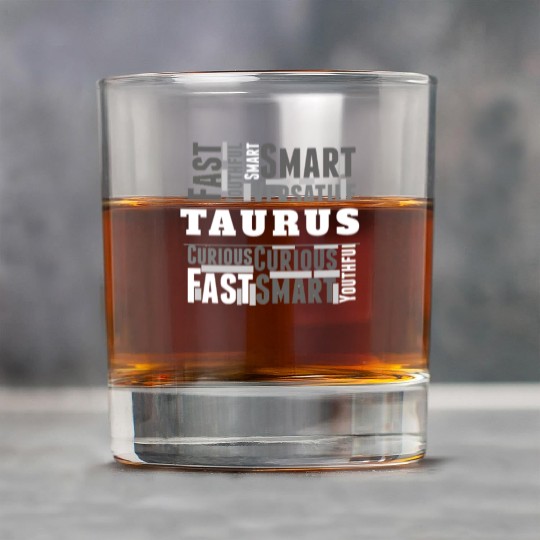 Taurus Zodiac Star Sign Word Cloud Square Monochro Rock Glasses