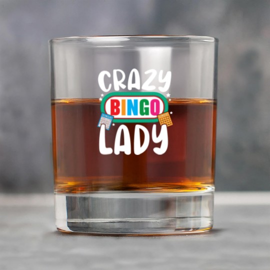 Crazy Bingo Lady Bingo Player Casino Lottery Rock Glasses