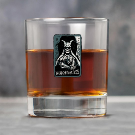 The High Priestess Skeleton Skull Tarot Card Rock Glasses
