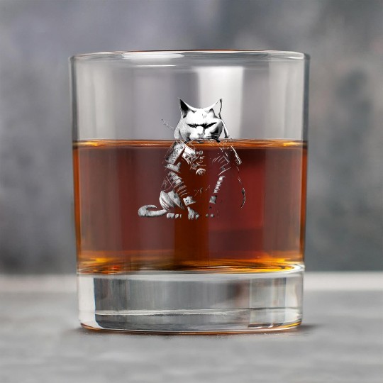 cool samurai cat Rock Glasses