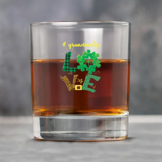 Love Grandma Shamrock Saint Patrick Day Rock Glasses