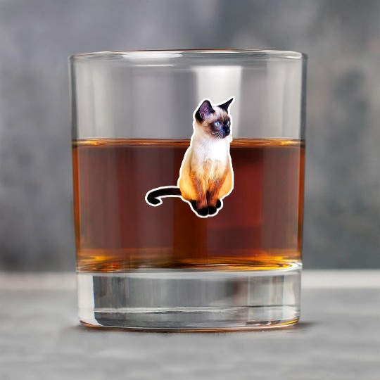 Siamase cat potrait | cat potrait | pet potrait Rock Glasses