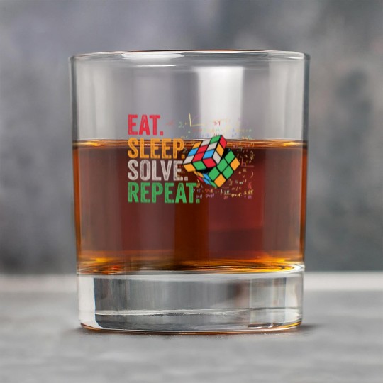 Eat Sleep Solve Repeat Math Speed Cubing Genie Rock Glasses