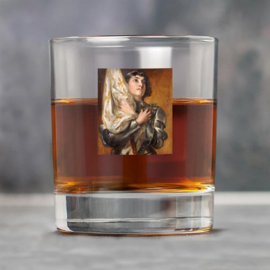 St. Joan of Arc Portrait Painting Catholic Gifts f Rock Glasses