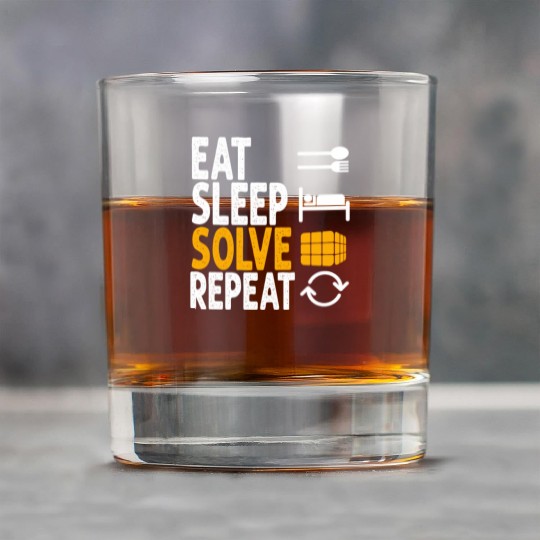 Eat Sleep Solve Repeat Math Speed Cubing Genie Rock Glasses