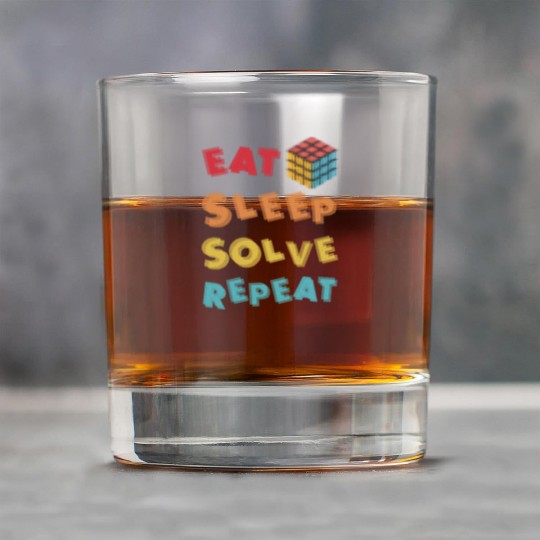 Eat Sleep Solve Repeat Math Speed Cubing Genie Rock Glasses