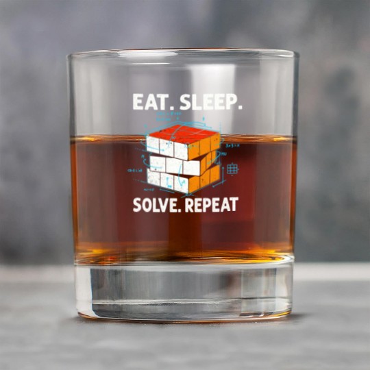 Eat Sleep Solve Repeat Math Speed Cubing Genie Rock Glasses