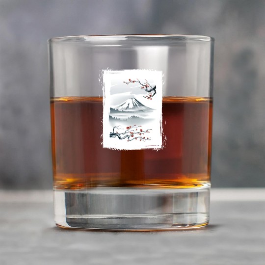 Fuji Cherry Blossom Cherry Tree Japan Rock Glasses