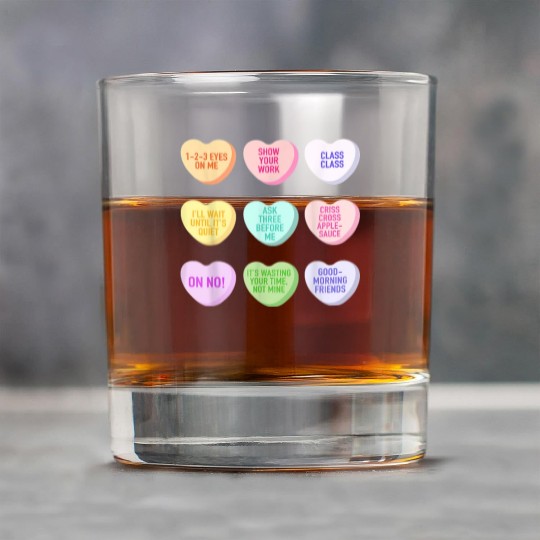 Teacher Valentines Day Conversation Heart School Rock Glasses