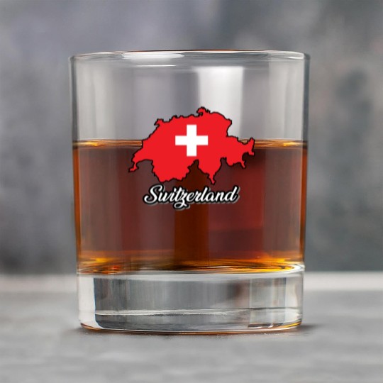 Switzerland, Schweiz, Swiss, Flag country, map Rock Glasses