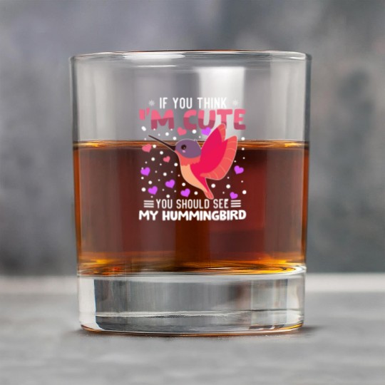 Hummingbird Heart Valentine's Day Animal For Rock Glasses