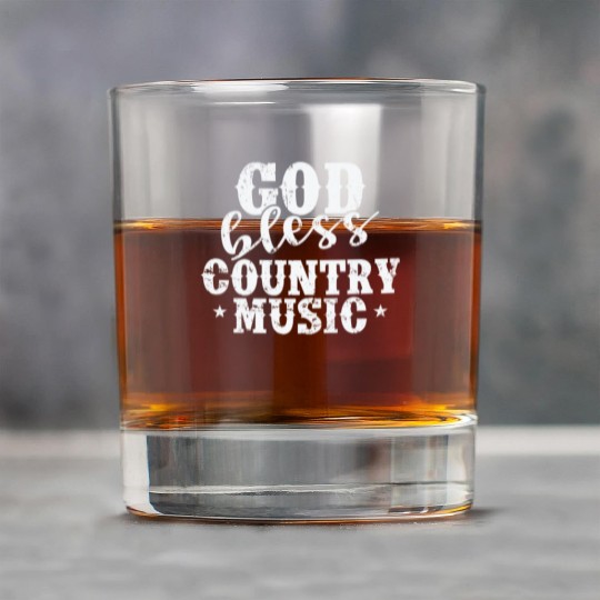 God bless Country Music USA America Cowboys Rock Glasses