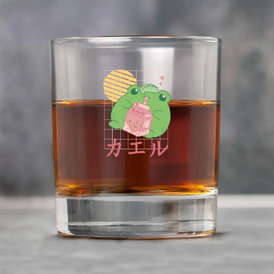Strawberry Milk Frog Japanese Rock Glasses