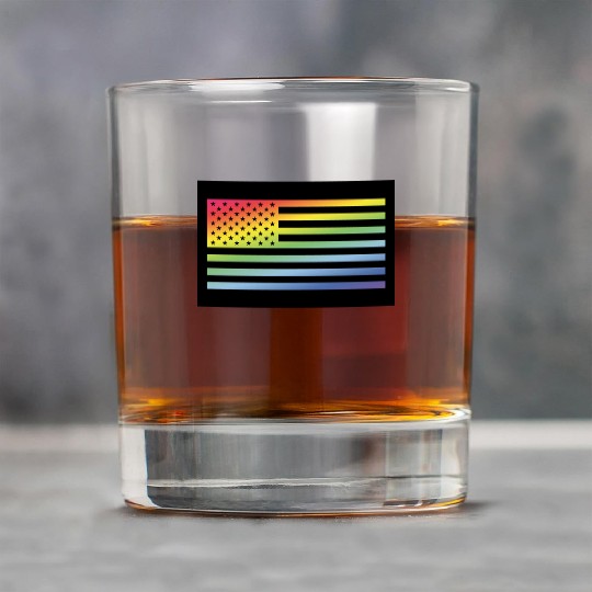 Stars And Stripes / Rainbow Flag (USA / Poster) Rock Glasses