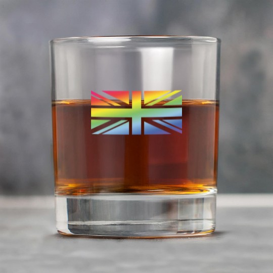 Union Jack / Rainbow Flag (Great Britain / UK) Rock Glasses