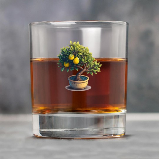 Lemon Bonsai Tree Rock Glasses
