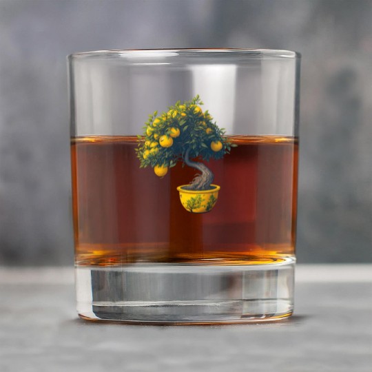 Lemon Bonsai Tree Rock Glasses