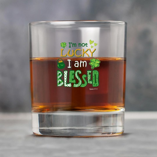 Christian St Patrick's Day Not Lucky Just Blessed Rock Glasses
