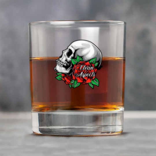 CA SKULL AND ROSES Rock Glasses