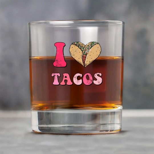 Groovy Tacos Are My Valentine I Love Taco Heart Rock Glasses