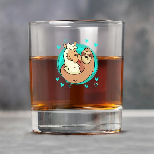 Llama I love my sloth darling love Valentine's Day Rock Glasses