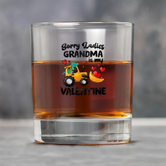 Grandma Is My Valentine Dino Construction Truck Rock Glasses