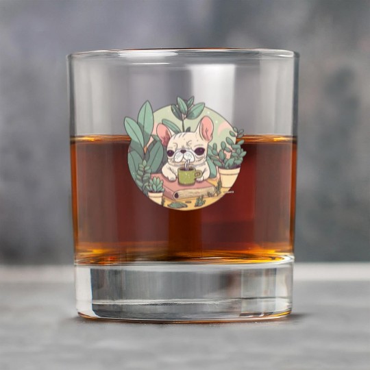 Cute Frenchie, Coffee & Books: A Perfect Pairing Rock Glasses