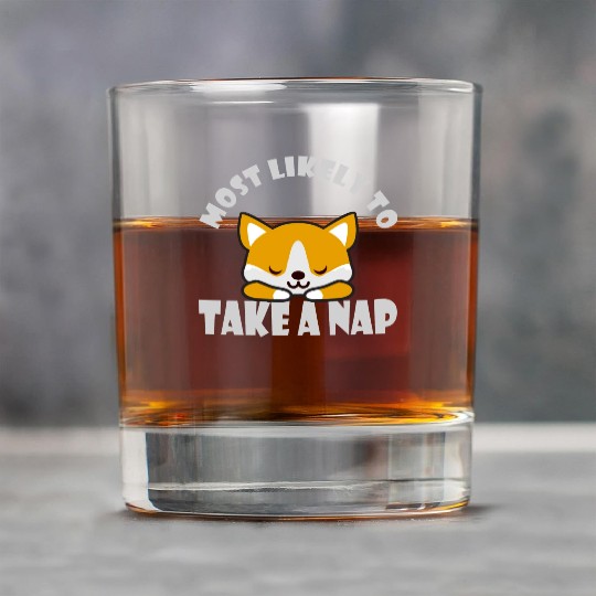 Most Likely To Take A Nap Funny Corgi Dog Saying Rock Glasses