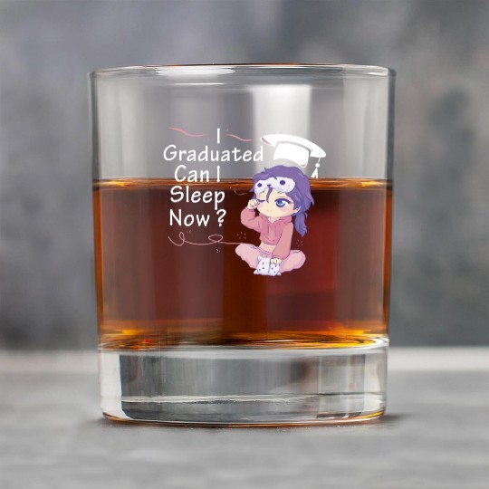 I Graduated Can I Sleep Now Sleepy Anime Chibi Cut Rock Glasses