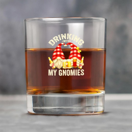 Beer Drinking With My Gnomies For Women Funny Beer Rock Glasses