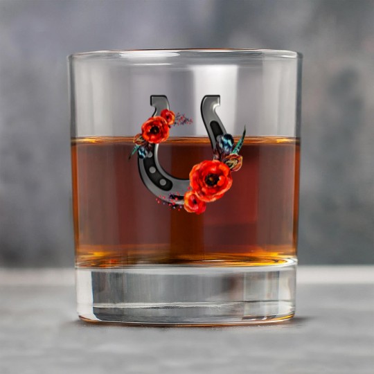 Floral Horseshoe With Poppies Rock Glasses