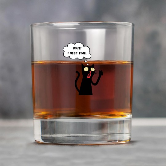 Funny cat lover - Wait! I need time. - black outli Rock Glasses