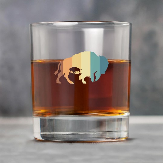 American Bison Animal Lover Retro American Buffalo Rock Glasses
