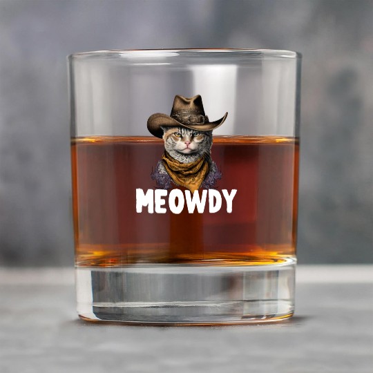 Meowdy Cat Meme Country Meow Howdy Funny Rock Glasses