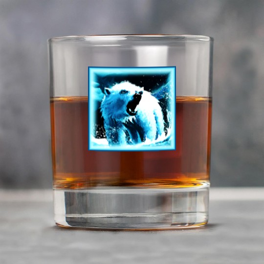 "Angry Polar Bear" Cute Painting. Buy Now Rock Glasses