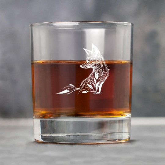 Elegant Fox Portrait In Tattoo Lines Ink Rock Glasses