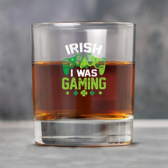Irish I Was Gaming St Patricks Day Gamer Rock Glasses