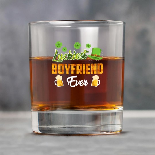 Luckiest Boyfriend Ever St. Patrick's Day Rock Glasses