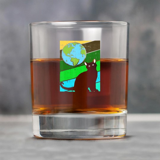 Black Cat Earth Day Retro Kitten Lover Environment Rock Glasses