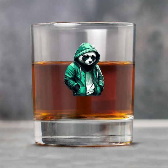 Cool Panda with Green Rock Glasses and Sunglasses