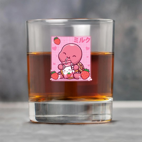 Kawaii Turtle Lover Strawberry Milk Shake Otaku Rock Glasses