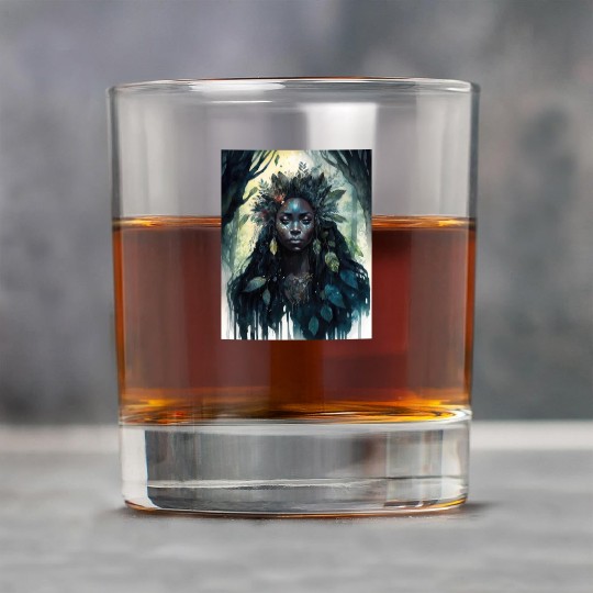 Black Nature Goddess - African American, Woodland Rock Glasses