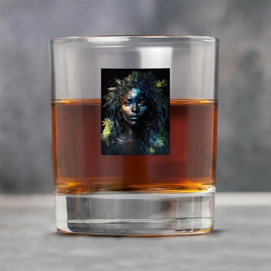 Black Nature Goddess - African American, Woodland Rock Glasses