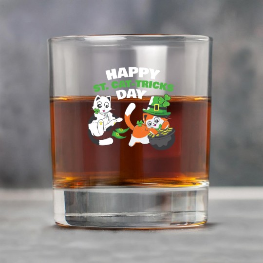 Cat Happy St Catricks Day Ireland Rock Glasses