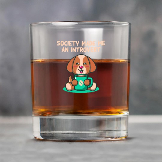 Handcrafted by Society Introvert Sayings Antisocia Rock Glasses